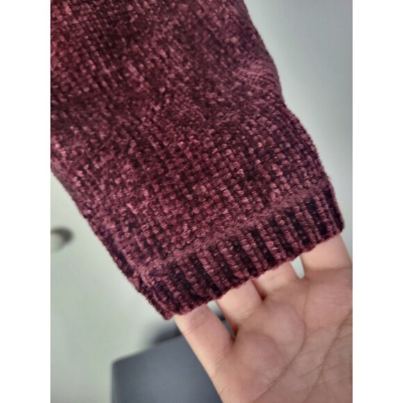 A NEW DAY Women's LG Chenille Burgundy Wine Boat Neck Pullover Sweater Holiday - Picture 3 of 8